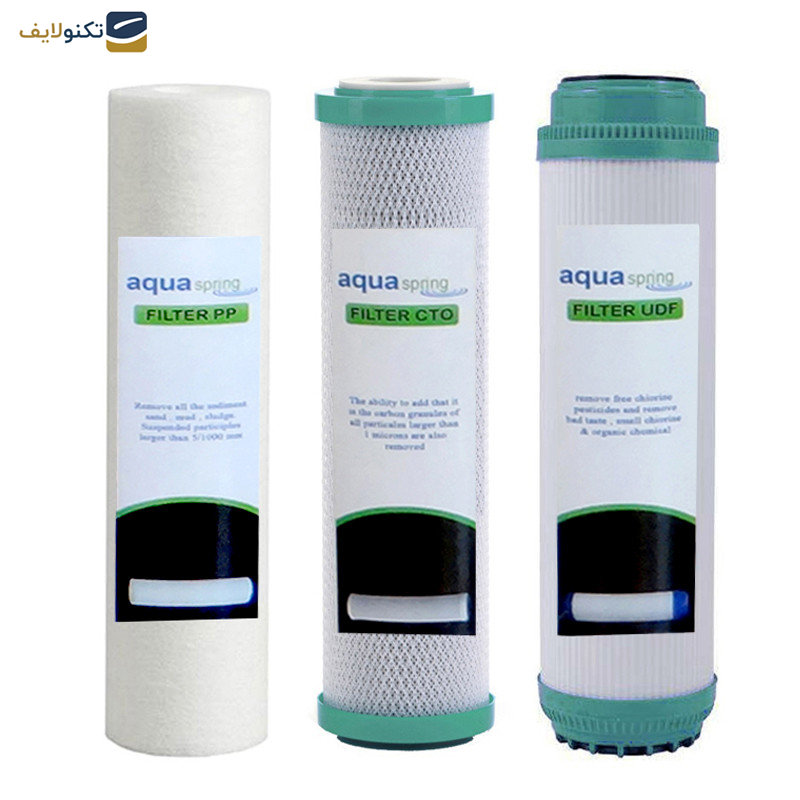 دستگاه تصفیه کننده آب آکوآ اسپرینگ مدل NF3800 به همراه فیلتر تصفیه آب مدل 01 مجموعه 3 عددی - 